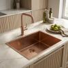 Pure.Sink Comfort Speciale 35 cm Short PVD Rose Copper Sink, 50x35 cm, Space-Saving, PCM5035-62